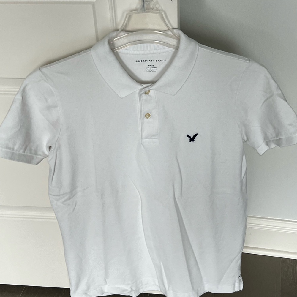 American Eagle White Classic Fit Polo Shirt